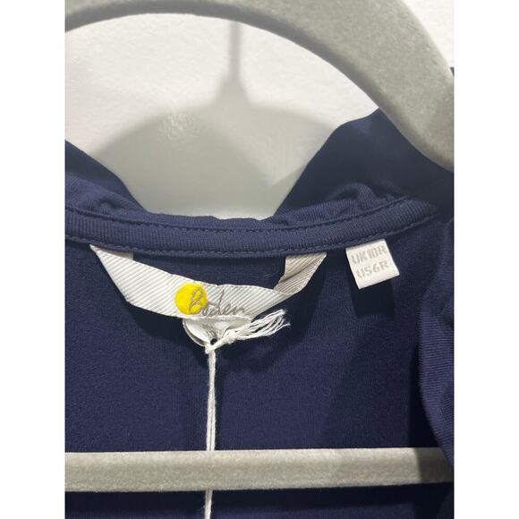 NWT Boden Navy Ruffle Fixed Wrap Jersey Dress Sz US 6 - Picture 5 of 11